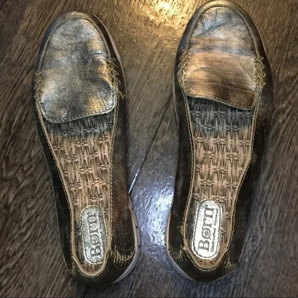 Born Pewter Color Slide On Loafers Women’s Size 6.5